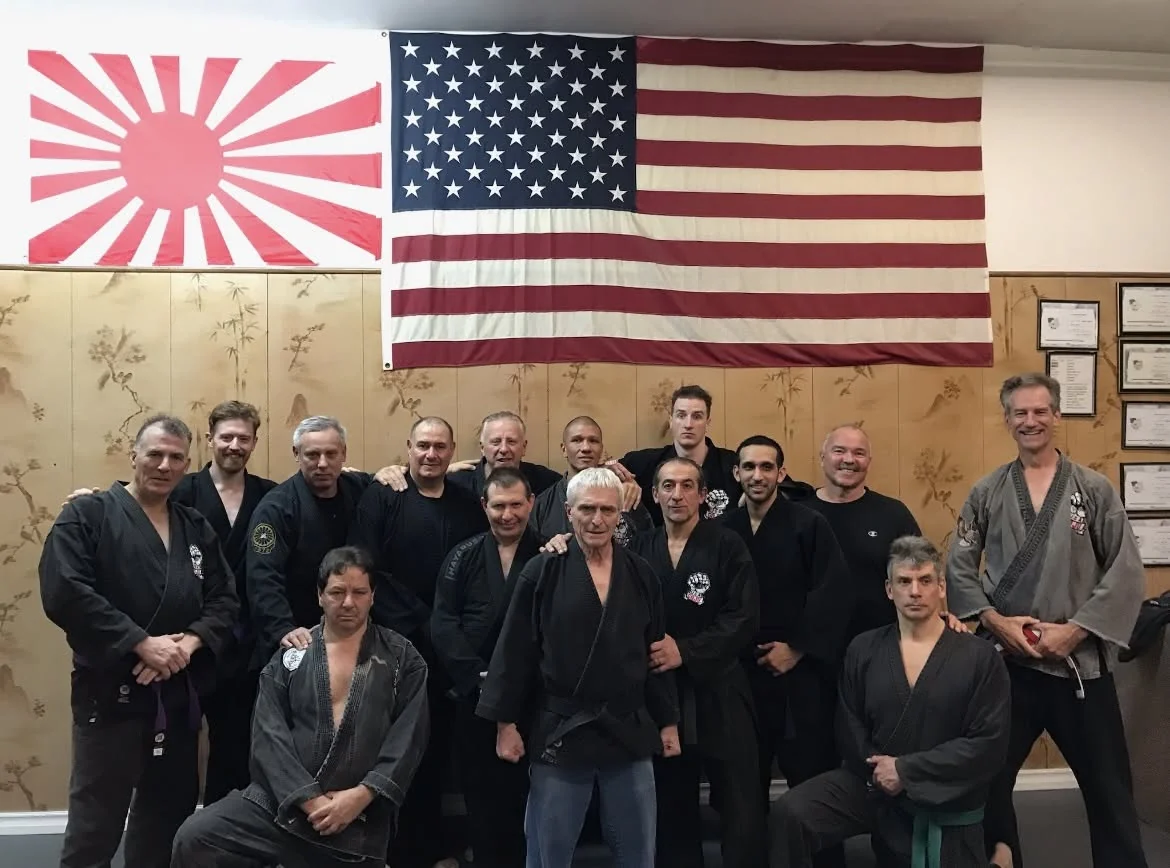 Black belts of Zen Goju Temple with Shihan Vincent Merenda.